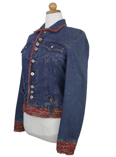 D&G denim τζάκετ με tweed λεπτομέρειες - S/M