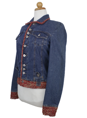 D&G denim τζάκετ με tweed λεπτομέρειες - S/M