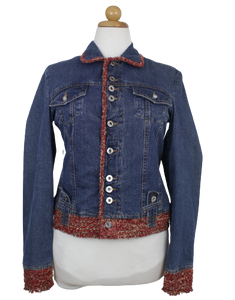 D&G denim τζάκετ με tweed λεπτομέρειες - S/M