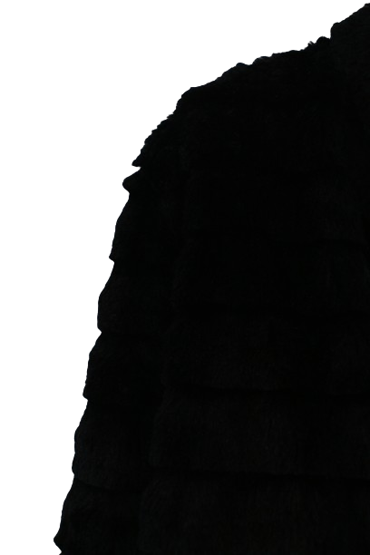 Cropped μαύρη γούνα μπολερό