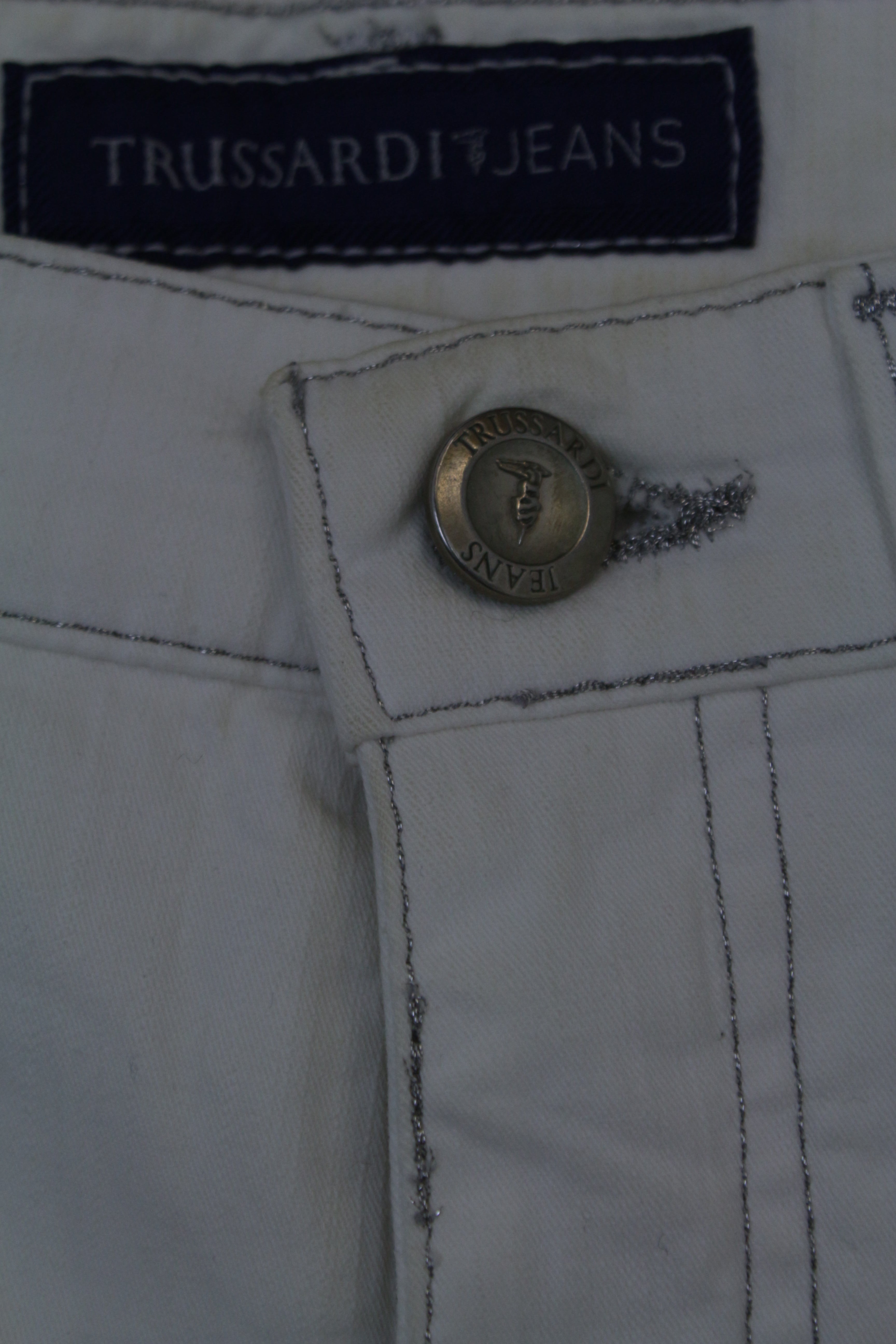 Trussardi off white τζην παντελόνι