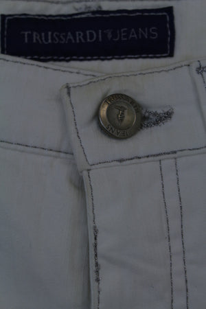 Trussardi off white τζην παντελόνι