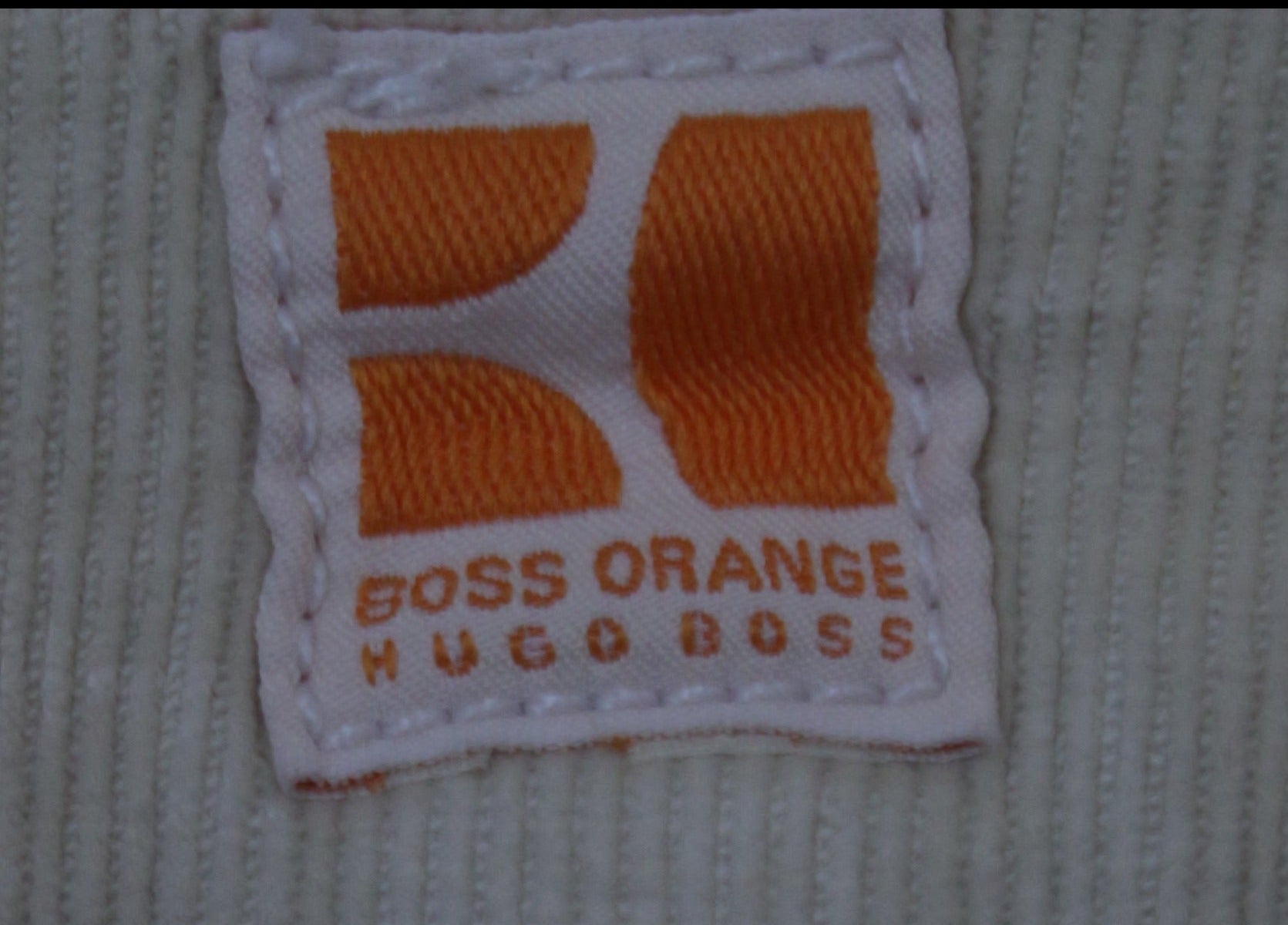 Boss Orange μπεζ κοτλέ παντελόνι