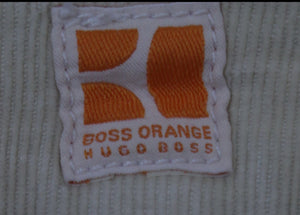 Boss Orange μπεζ κοτλέ παντελόνι