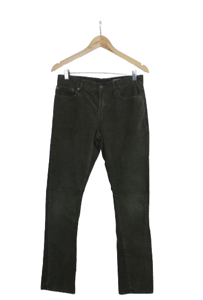 Χακί skinny κοτλέ παντελόνι