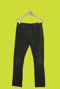 Χακί skinny κοτλέ παντελόνι