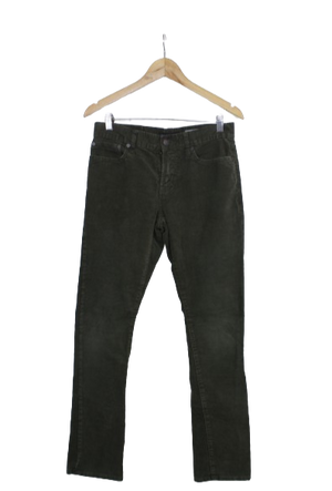 Χακί skinny κοτλέ παντελόνι