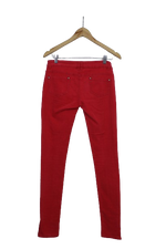 Κόκκινο skinny χαμηλοκάβαλο κοτλέ παντελόνι