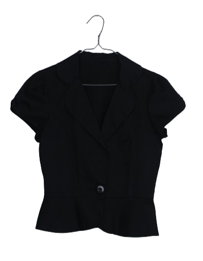 Μαύρο κοντομάνικο peplum σακάκι