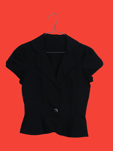 Μαύρο κοντομάνικο peplum σακάκι