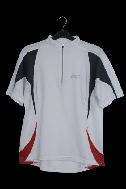 Asics half zipper λευκό tshirt