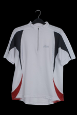 Asics half zipper λευκό tshirt