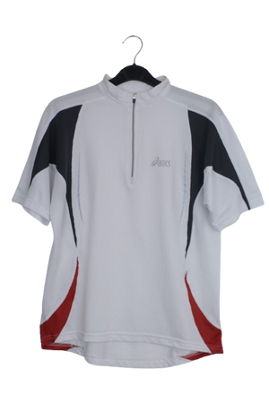Asics half zipper λευκό tshirt