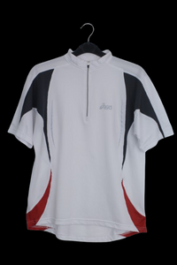 Asics half zipper λευκό tshirt