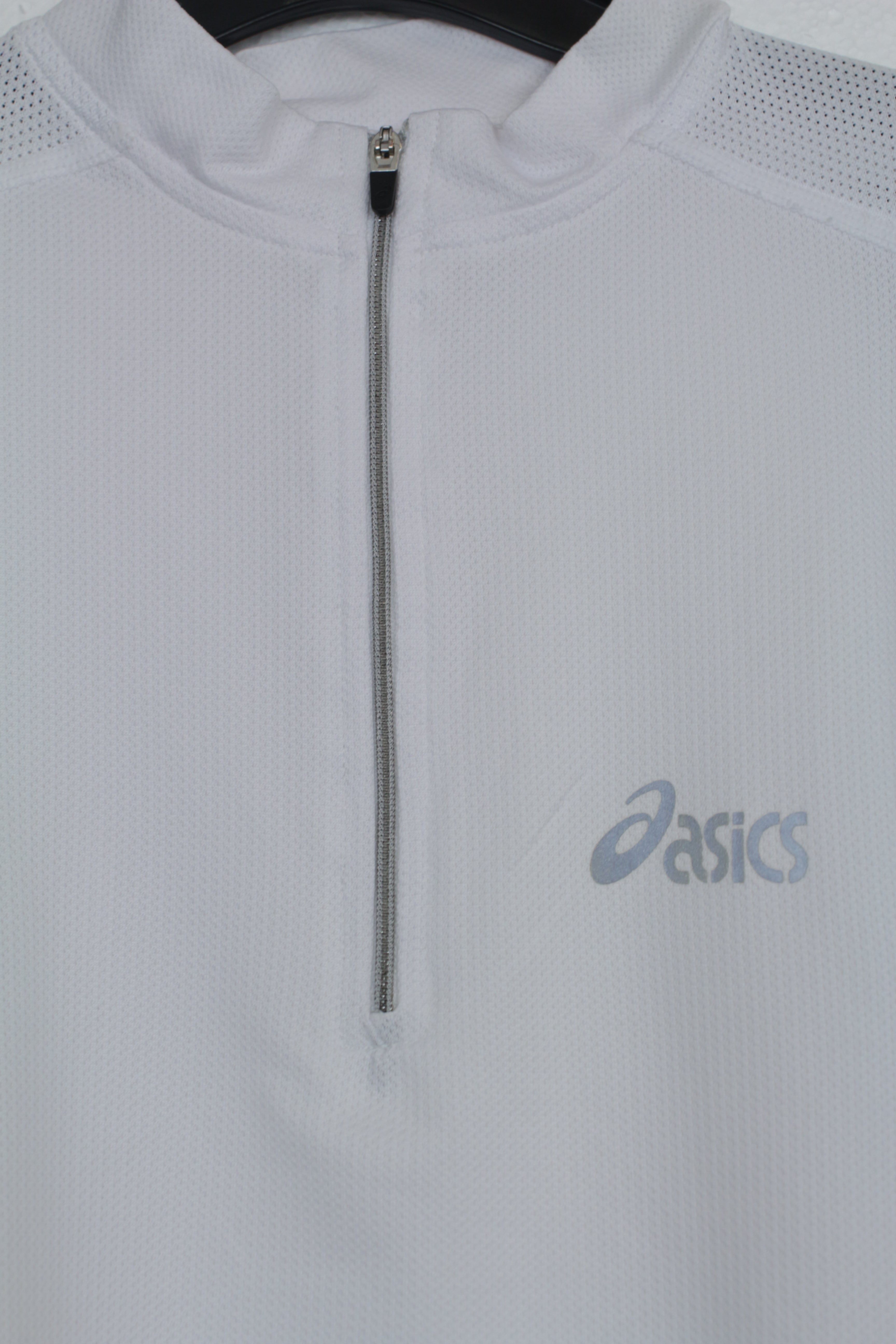 Asics half zipper λευκό tshirt