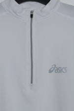 Asics half zipper λευκό tshirt