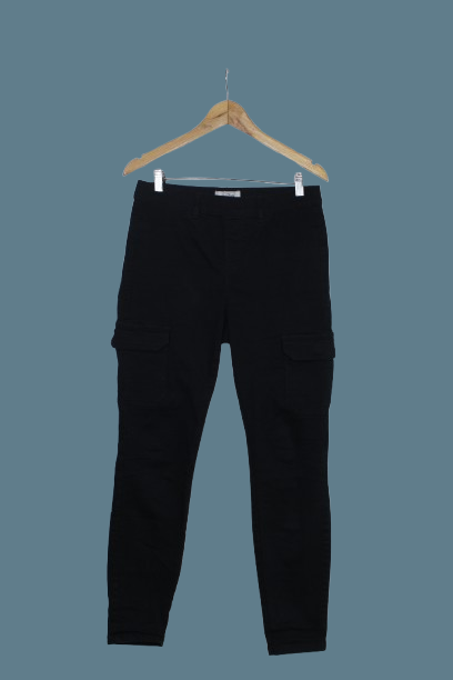 Skinny cargo μαύρο παντελόνι 