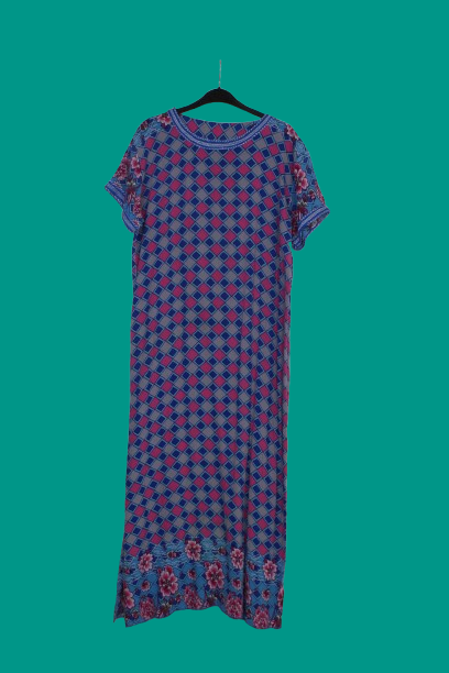 Vintage ethnic φόρεμα με μοτίβα ρόμβων