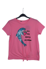 Φούξια cropped tshirt με δελφίνι
