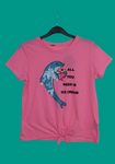 Φούξια cropped tshirt με δελφίνι