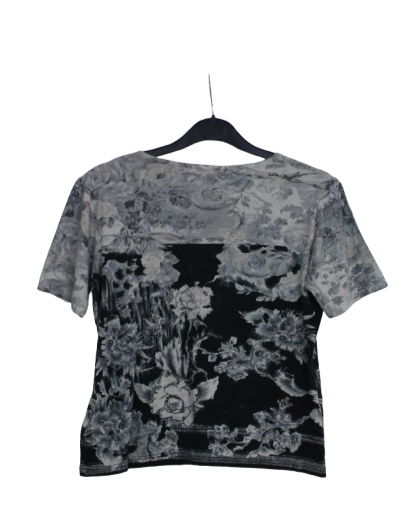 Cropped tshirt με μοτίβα λουλουδιών