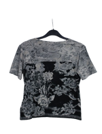 Cropped tshirt με μοτίβα λουλουδιών