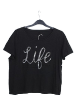 Cropped γκρι tshirt με παγιέτες
