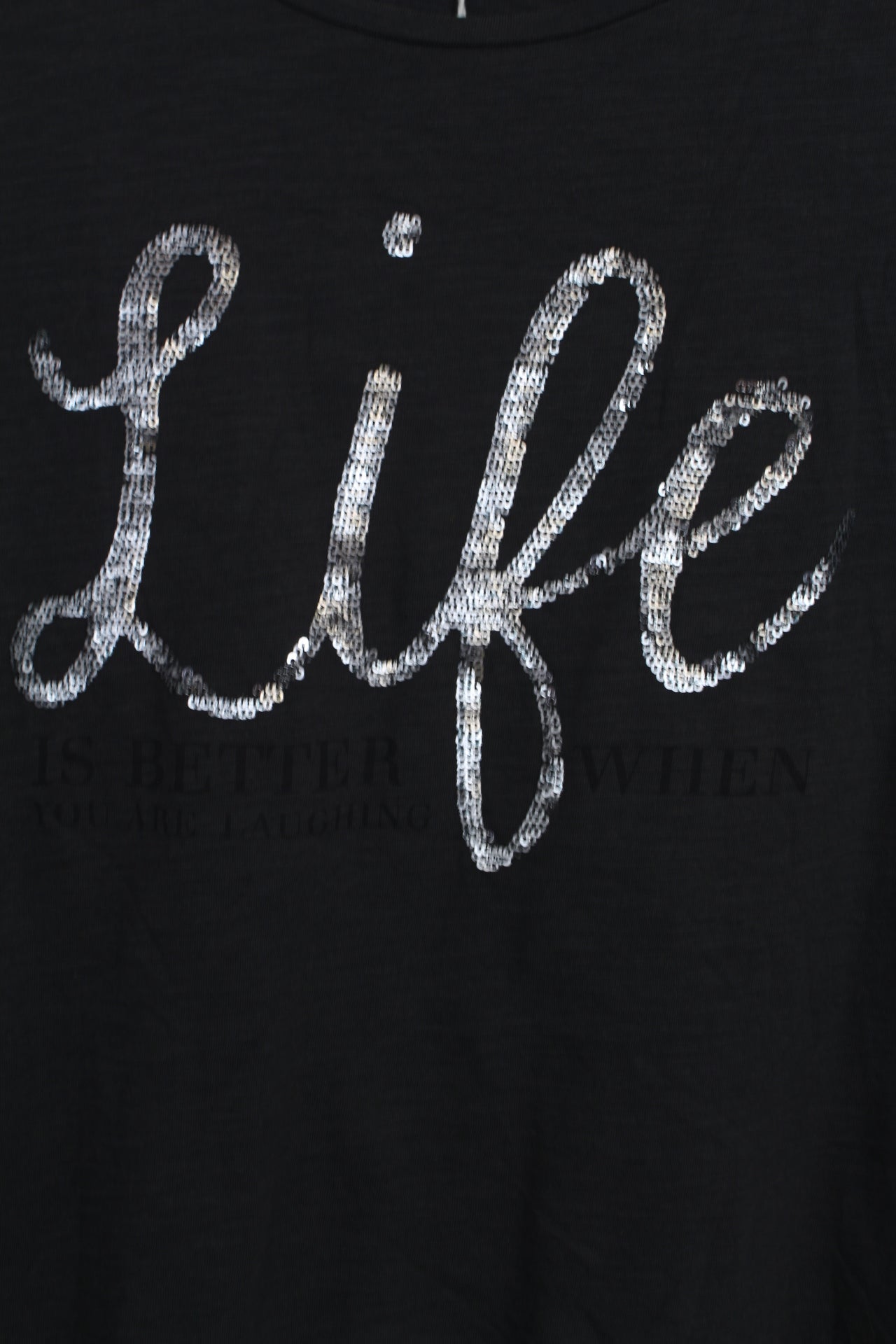 Cropped γκρι tshirt με παγιέτες - Μ