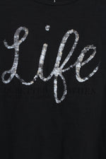 Cropped γκρι tshirt με παγιέτες - Μ