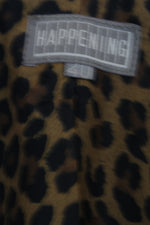Vintage καφέ σακάκι με animal print επένδυση 
