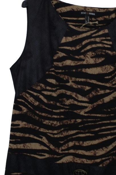 Animal print αμάνικο φόρεμα