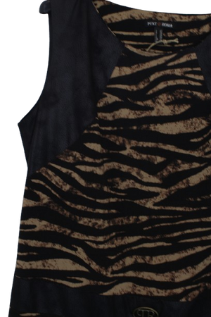 Animal print αμάνικο φόρεμα