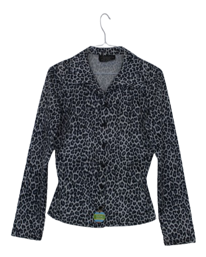 Animal print τοπ με κουμπιά