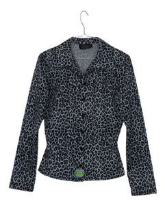 Animal print τοπ με κουμπιά