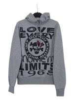 Γκρι φούτερ hoodie με αποτύπωμα
