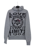 Γκρι φούτερ hoodie με αποτύπωμα