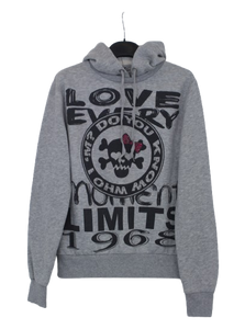 Γκρι φούτερ hoodie με αποτύπωμα