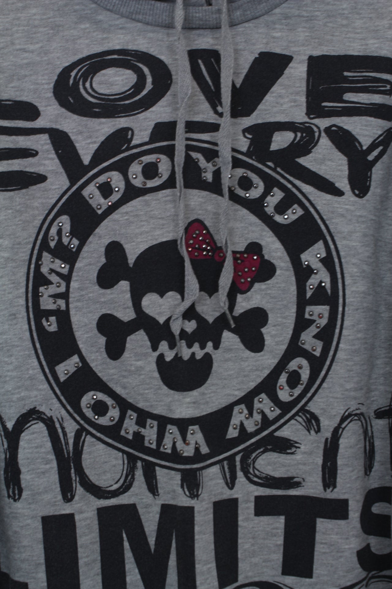 Γκρι φούτερ hoodie με αποτύπωμα - S/Μ