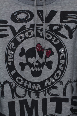 Γκρι φούτερ hoodie με αποτύπωμα - S/Μ