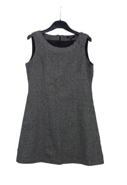 Tweed ασπρόμαυρο φόρεμα σε Α γραμμή 