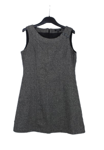 Tweed ασπρόμαυρο φόρεμα σε Α γραμμή 