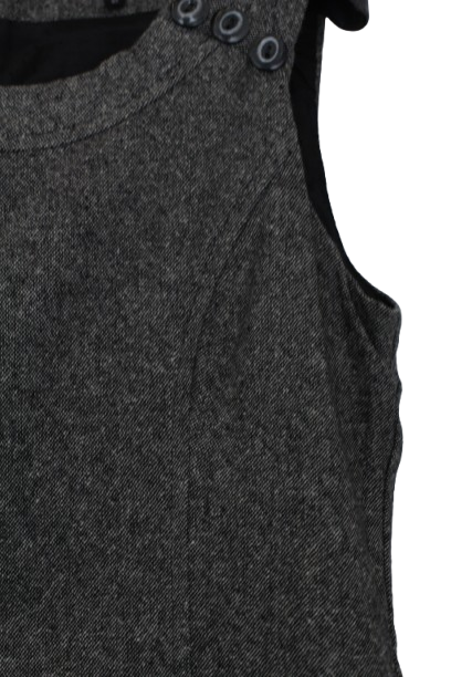 Tweed ασπρόμαυρο φόρεμα σε Α γραμμή 
