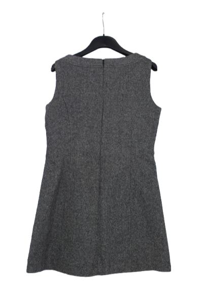 Tweed ασπρόμαυρο φόρεμα σε Α γραμμή 