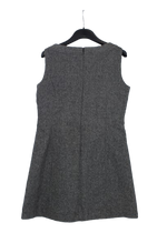 Tweed ασπρόμαυρο φόρεμα σε Α γραμμή 