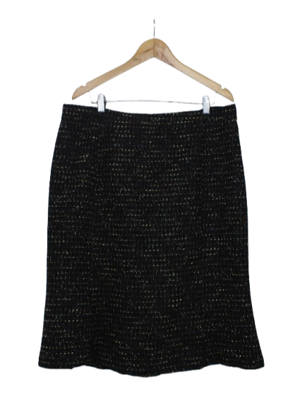 Vintage μαύρη tweed midi φούστα