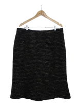 Vintage μαύρη tweed midi φούστα