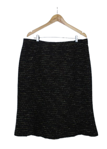 Vintage μαύρη tweed midi φούστα