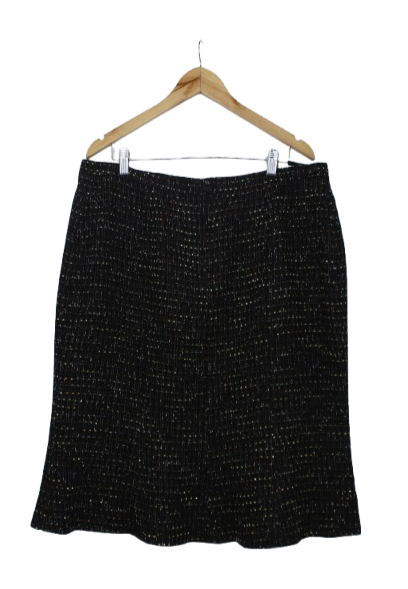 Vintage μαύρη tweed midi φούστα