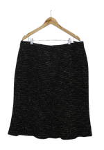 Vintage μαύρη tweed midi φούστα