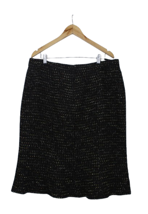Vintage μαύρη tweed midi φούστα